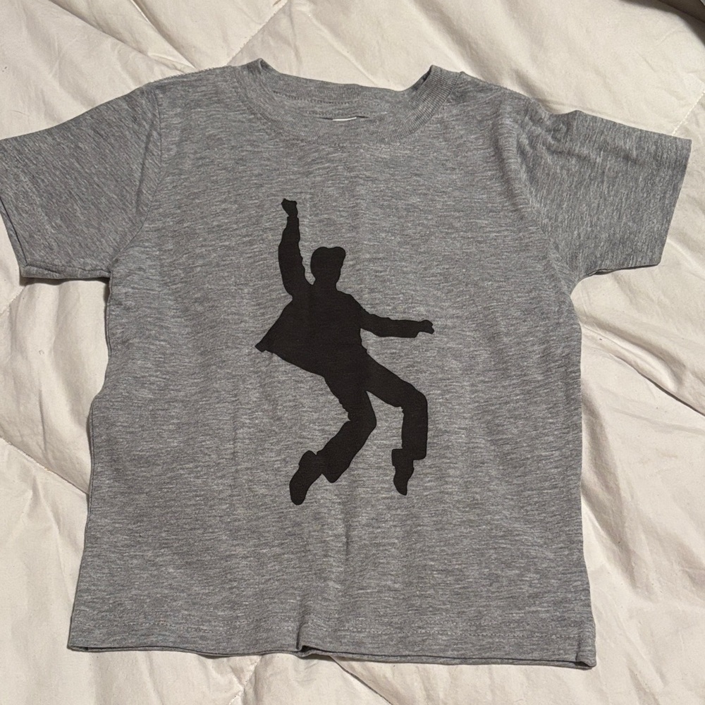 Rabbit Skins Gray Kids Short Sleeve Tee with Black Silhouette